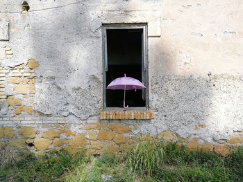 Closed door of old building