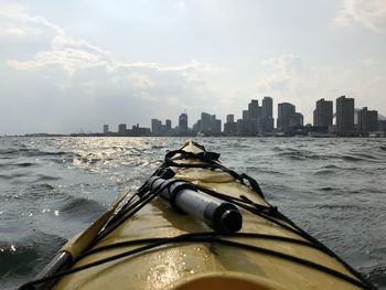 Scenic view of lake ontario and toronto skyline