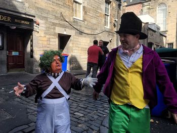 People on street in city