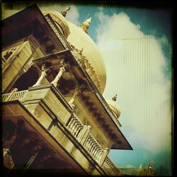 Low angle view of buildings against sky