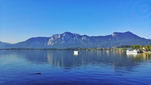 Scenic view of lake against mountains