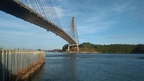 Bridge over river against sky