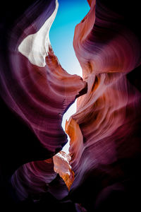 Low angle view of rock formation