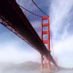 Low angle view of suspension bridge