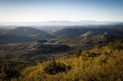 Scenic view of landscape against clear sky