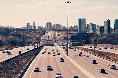 Highways passing through city