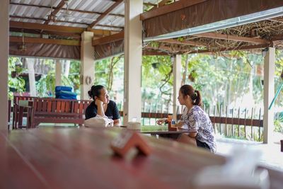 People sitting in restaurant