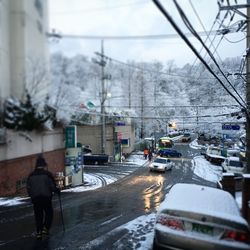 Snow covered road in winter