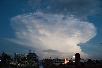 View of city at night