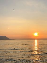 View of sea against sky during sunset