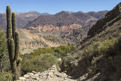 Scenic view of mountains against clear sky