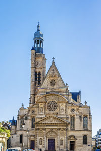 Low angle view of building against clear sky