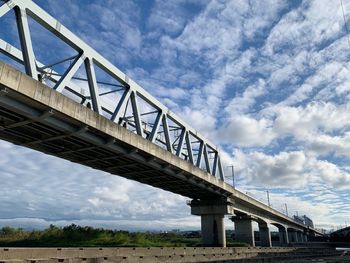 Low angle view of bridge against sky