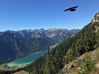 Scenic view of mountains against clear sky