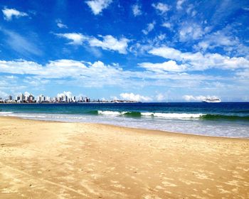 Scenic view of beach against sky