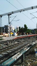 Railroad tracks against sky