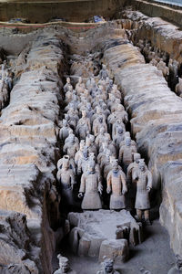 High angle view of rock formation