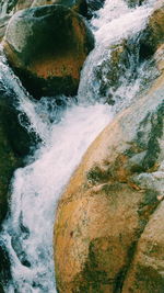 Water flowing through rocks