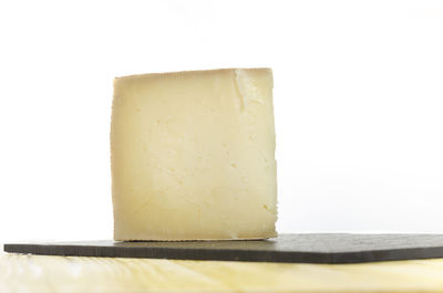 Close-up of bread against white background