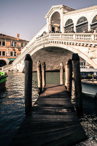 Bridge over canal in city