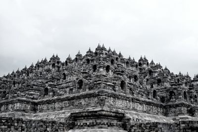 Low angle view of temple building against sky