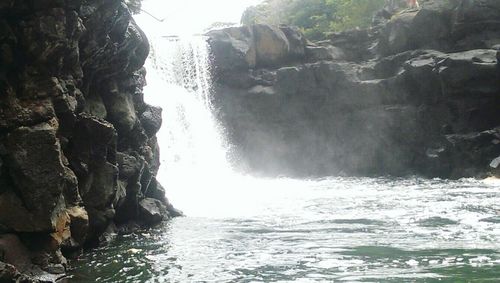 Scenic view of waterfall