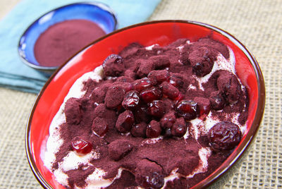 Close-up of ice cream in bowl