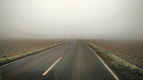 Empty road along trees