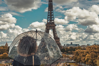 Low angle view of historical building against cloudy sky