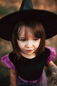 Close-up portrait of cute girl