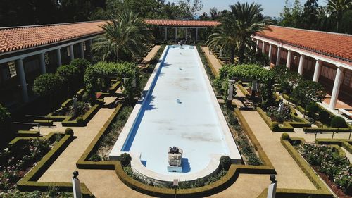 Panoramic view of swimming pool against sky