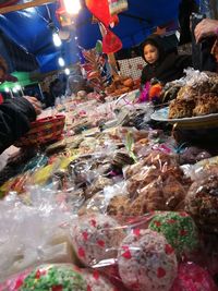 View of fish for sale in market