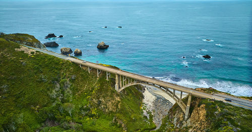 High angle view of sea against sky