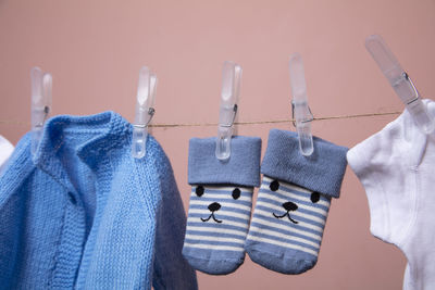 Close-up of clothes against black background