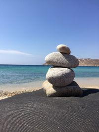 Stack of stones on beach
