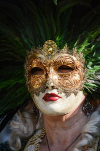 Portrait of woman wearing mask