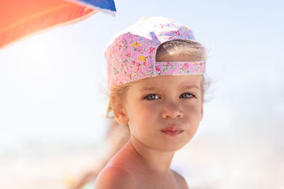 Close-up portrait of cute girl