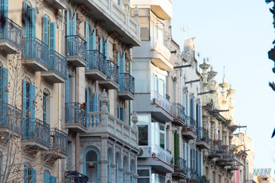 Low angle view of buildings in city