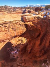 Aerial view of rock formations