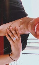 Close-up of woman hand with tattoo