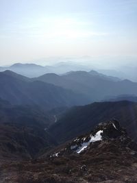 Scenic view of mountains against sky