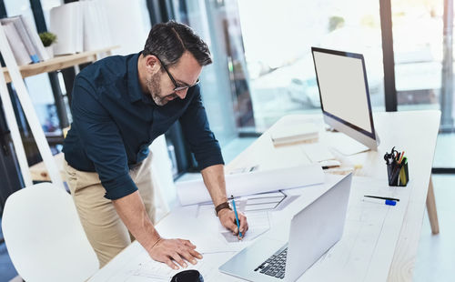 Businessman working at office