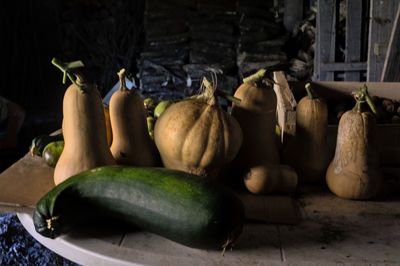 Close-up of pumpkins in market