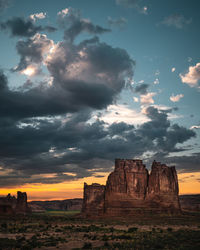 Rock formations at sunset