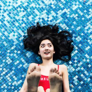 Woman in swimming pool