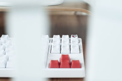 Close-up of computer keyboard on table