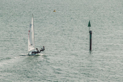 Boats sailing in sea