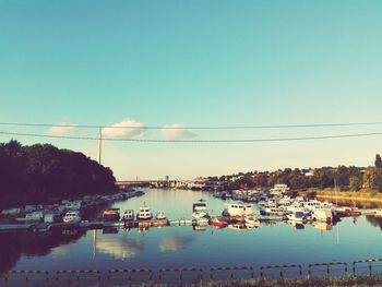 Scenic view of river against clear sky