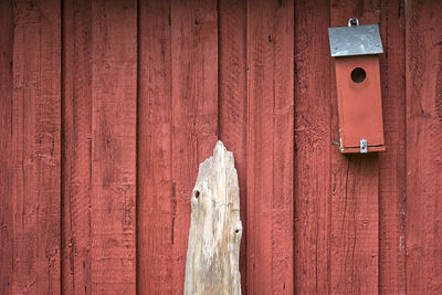 Full frame shot of red wooden door