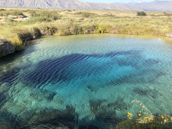 High angle view of lake